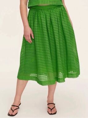 kate spade x Target Vibrant Green Eyelet Midi Skirt